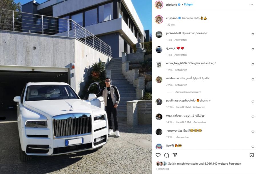 Auch einen Rolls-Royce Cullian besitzt der 36-Jährige.