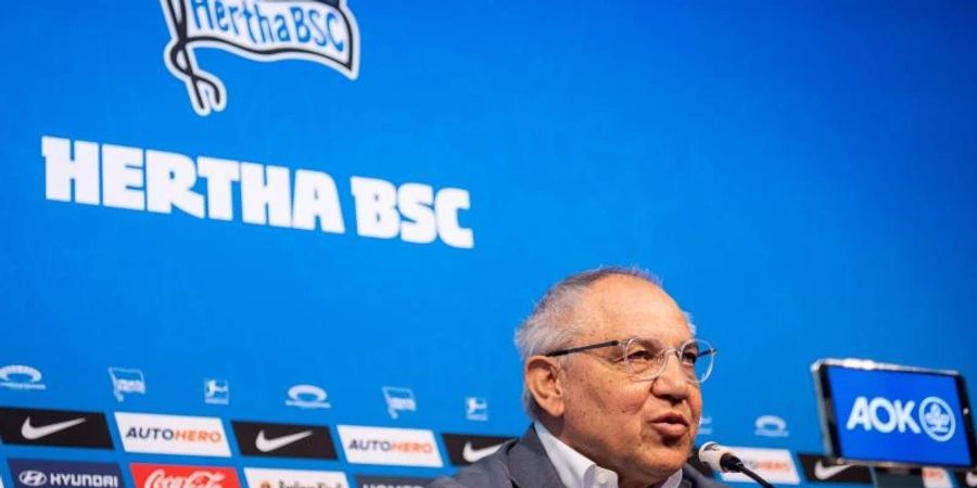 Felix Magath wird als neuer Trainer von Hertha BSC vorgestellt. Foto: Jan-Philipp Burmann/Hertha BSC/dpa