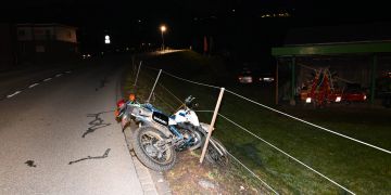 Selbstunfall mit Motorrad