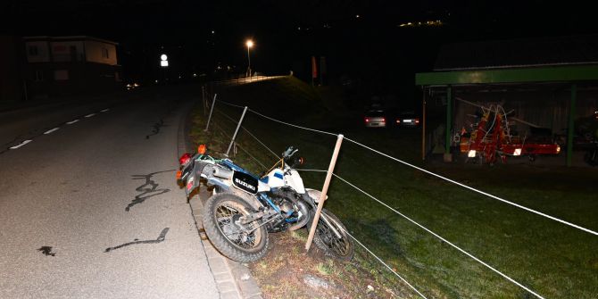 Selbstunfall mit Motorrad