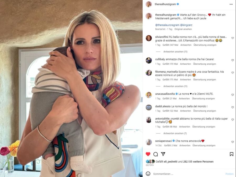 Michelle Hunziker mit Enkel Cesare.