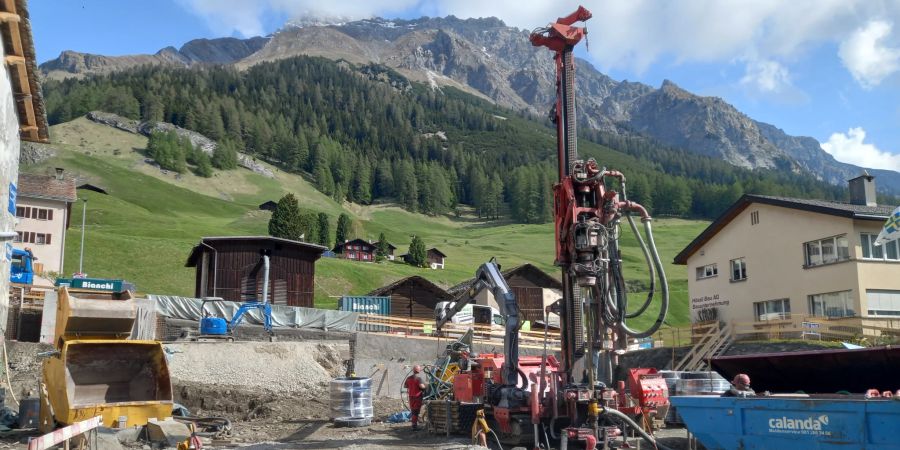 Baustelle in Splügen