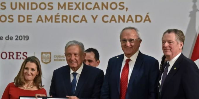 Vertreter Mexikos, Kanadas und der USA in Mexiko-Stadt Vertreter Mexikos, Kanadas und der USA in Mexiko-Stadt