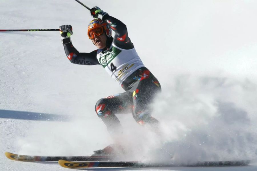 Im Jahr 2002 gewann Didier Cuche den Riesenslalom in Adelboden.