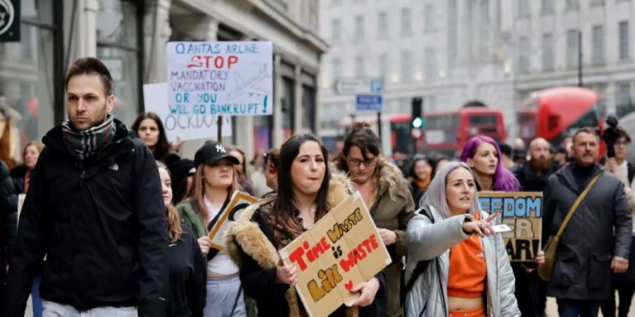 Demonstranten in London