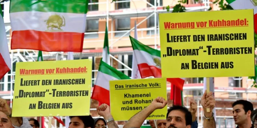 Demonstration für Auslieferung Assadis an Belgien in 2018