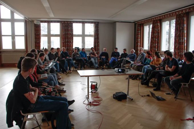 Zusammenkunft der Klimaaktivisten des Klimastreiks. Klimaaktivisten.
