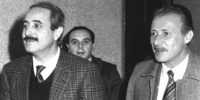 Die Staatsanwälte Giovanni Falcone und Paolo Borsellino. Giovanni Falcone