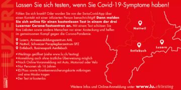 Lassen Sie sich testen, wenn Sie Covid-19-Symptome haben