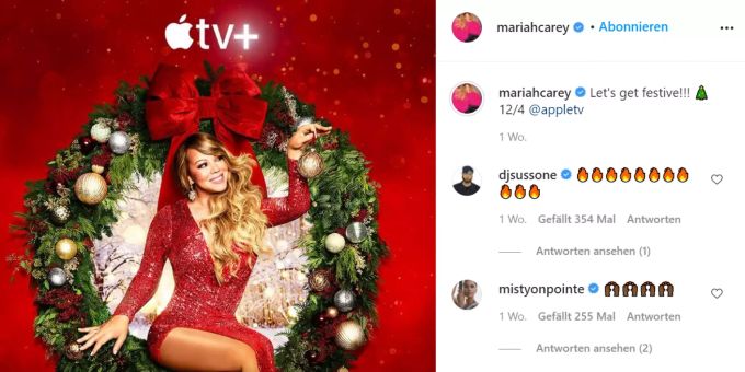 Mariah Carey bringt dieses Jahr ein Weihnachtsspecial heraus. Ariana Grande