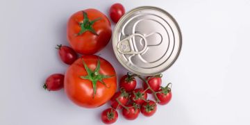 Dose Tomaten weisser Hintergrund