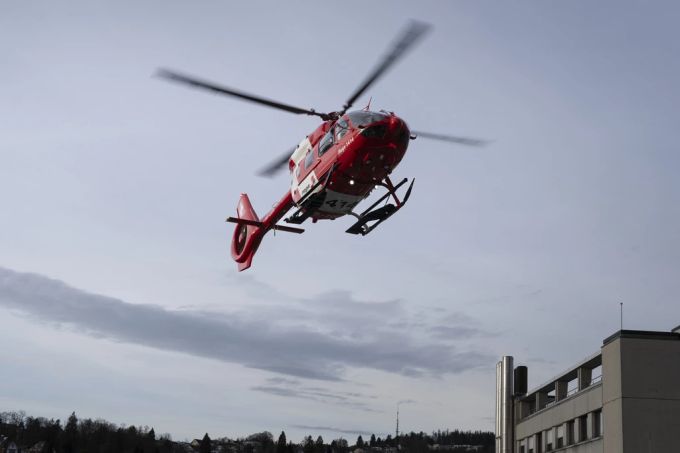 Ein Rettungshelikopter war schnell vor Ort. rettungshelikopter