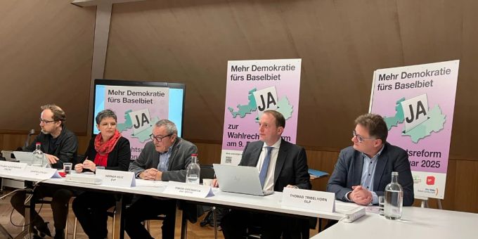 Sie wollen Sitzsprünge verhindern: Stephan Ackermann, Sandra Strüby, Werner Hotz, Simon Oberbeck, Thomas Tribelhorn (v.l.). Baselland