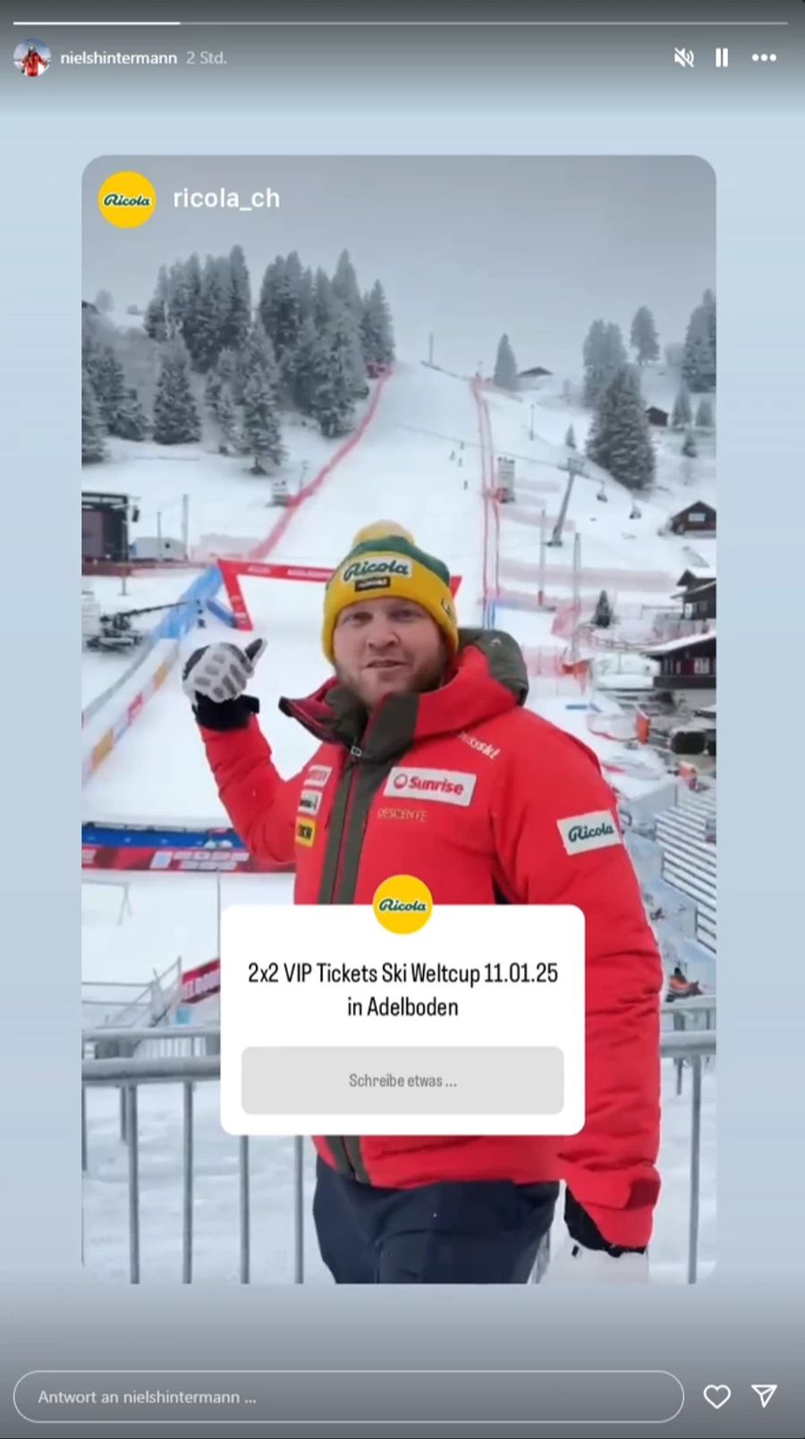 In Adelboden verfolgt er die Rennen und hofft auf ein «geiles Schweizer Skifest».