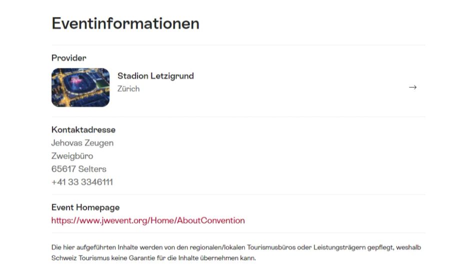 Dabei verlinkte sie sogar noch auf die Webseite der Zeugen Jehovas.