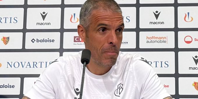 Fabio Celestini, Trainer des FC Basel, an der Medienkonferenz vor dem Spiel gegen Servette. fc basel
