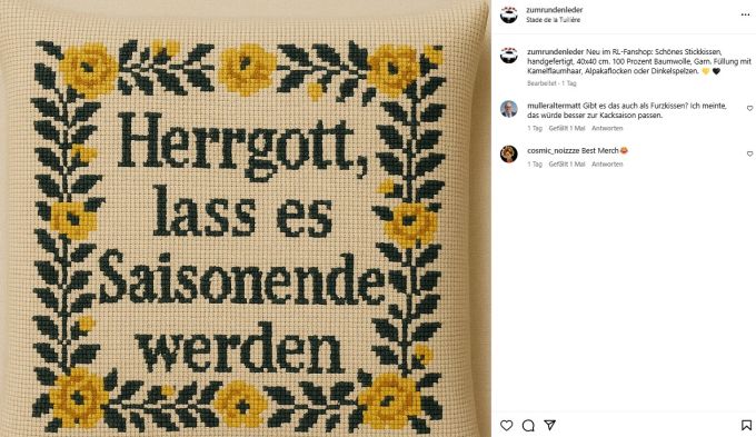 Der YB-Blog «Zum Runden Leder» postet dieses Kissen nach der Niederlage in Lausanne. YB