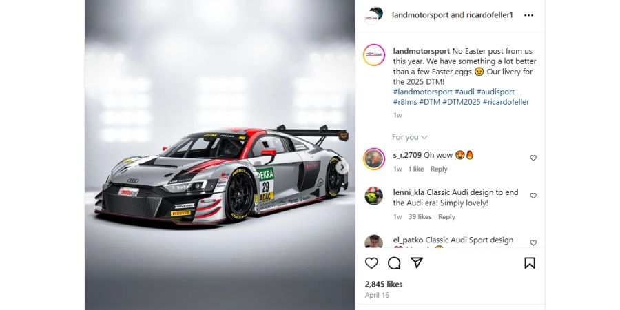 Screenshot Instagram @landmotorsport