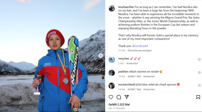 Lenz Hächler verkündet, dass er künftig nicht mehr auf Nordica-Ski fährt. Lenz Hächler