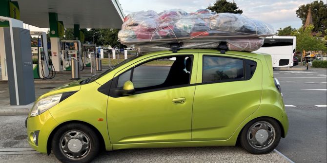 Überladenes Auto