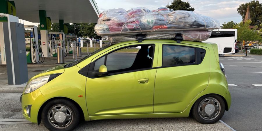 Überladenes Auto