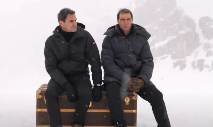 Rafael Nadal und Roger Federer beim Ausflug in die Dolomiten. Rafael Nadal