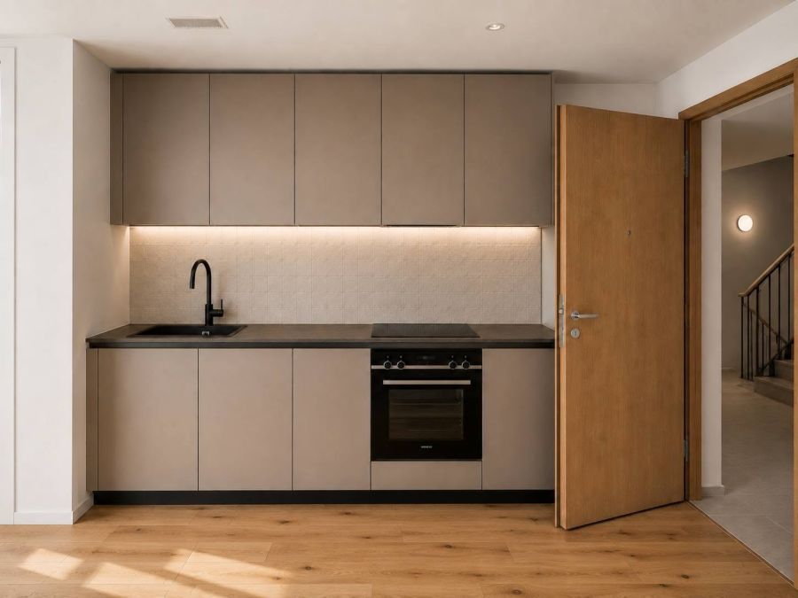 Geboten werden unter anderem eine Designküche, ein privater Gartensitzplatz und ein «Free Cooling»-System.