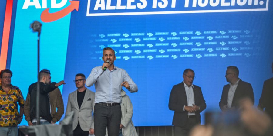 Ulrich Siegmund, Spitzenkandidat der AfD in Sachsen-Anhalt, im Wahlkampf. Foto: Michael Brandt/dpa