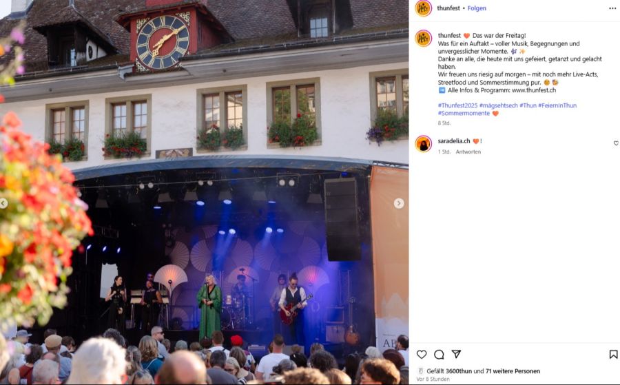 Zuvor trat Nicole Bernegger auf dem Rathausplatz auf.