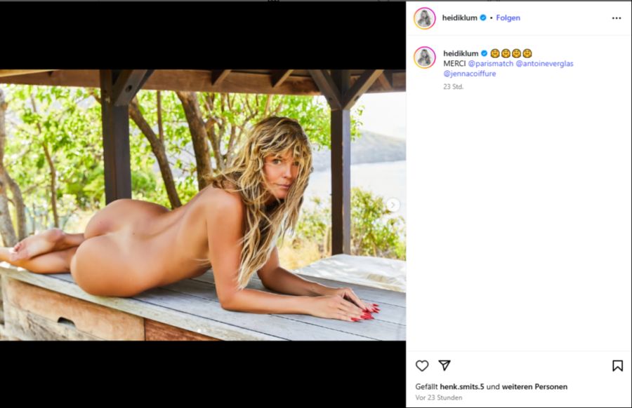 Das Supermodel arbeitet aber auch: Für «Paris Match» posierte sie komplett nackt.