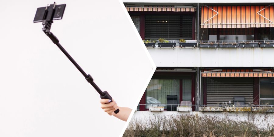 Selfiestick Wohnung filmen