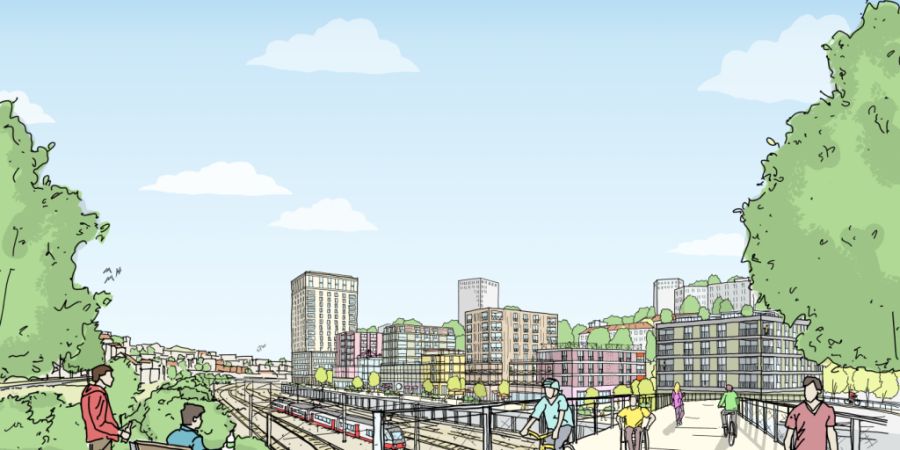 Die SBB werden die Zürcher S-Bahnen künftig in Schaffhausen warten. Für die Stadt Schaffhausen ist das die Gelegenheit, das Güterareal zu überbauen. Auf dem Hallendach soll gewohnt...