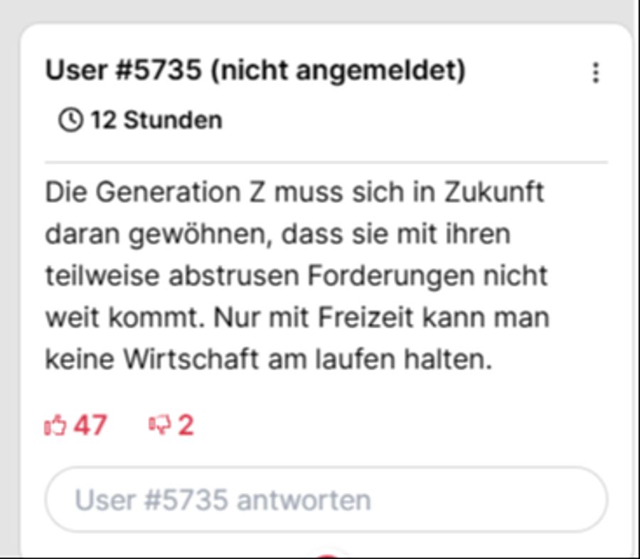Mit ihren Forderungen komme die Generation Z nicht weit.