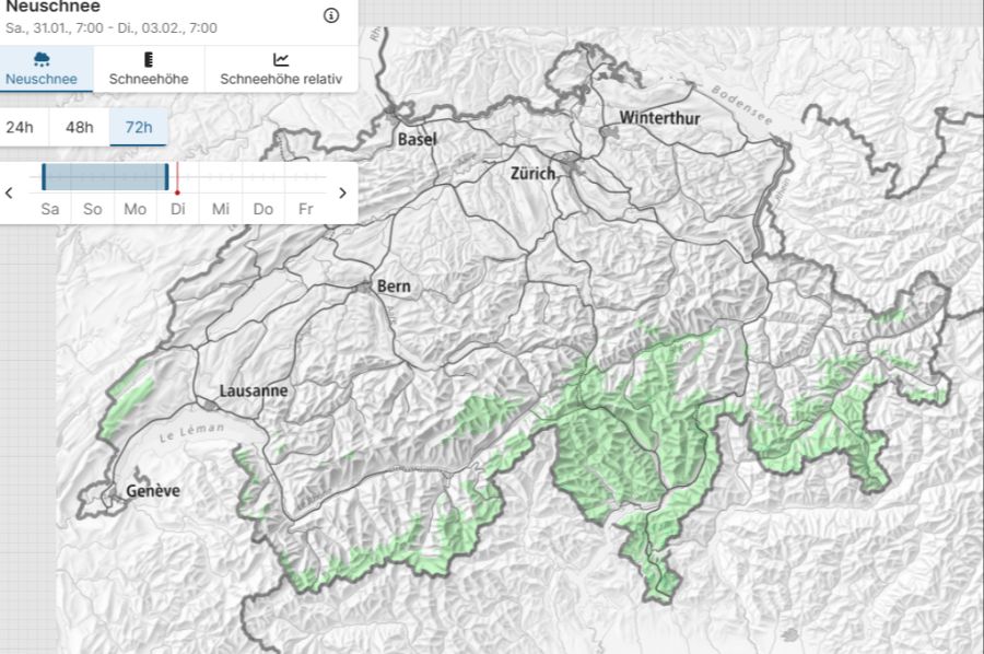 Neuschnee Bulletin Schweiz