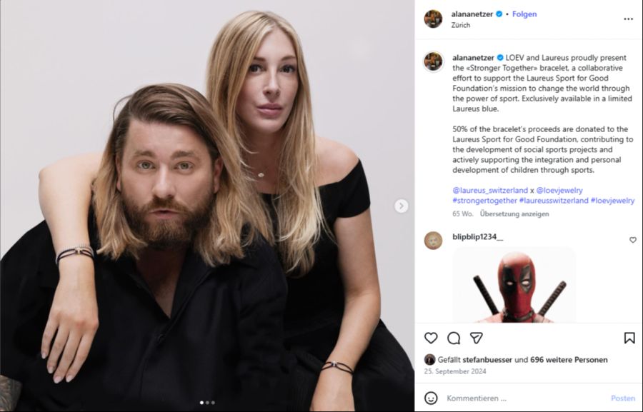 Unter dem Beitrag auf Instagram gratulieren zahlreiche Schweizer Promis.