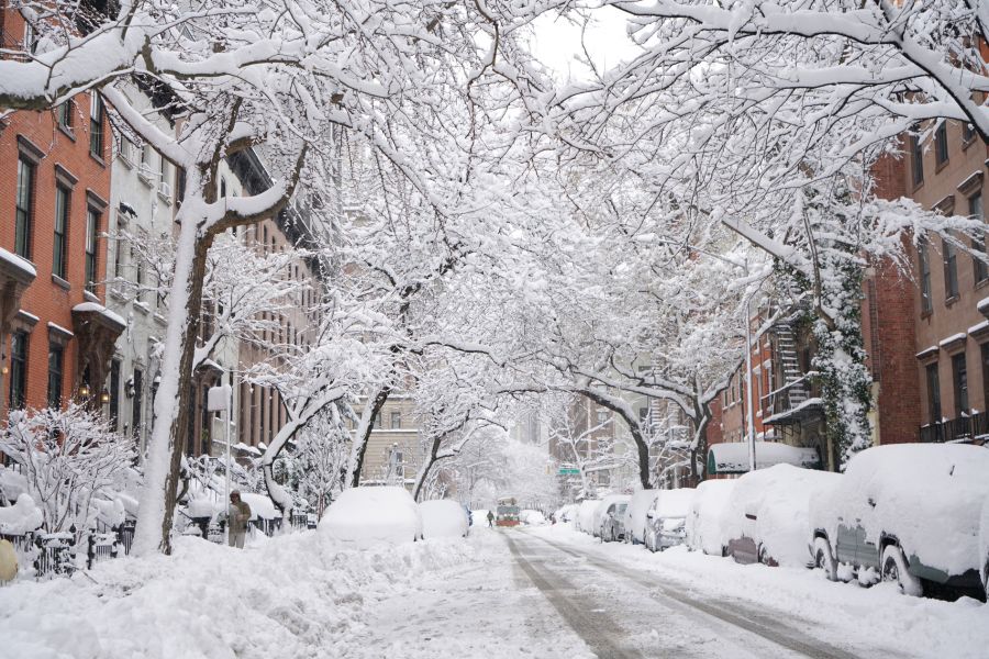 New York City ist zugeschneit.