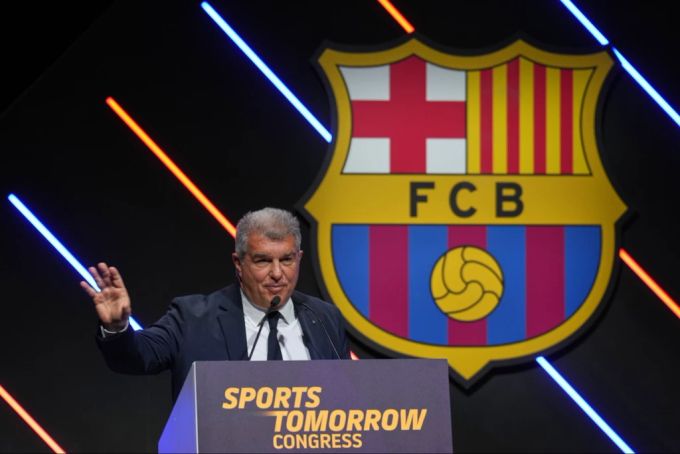 Joan Laporta, Präsident des FC Barcelona, bei einem Kongress. FC Barcelona Joan Laporta