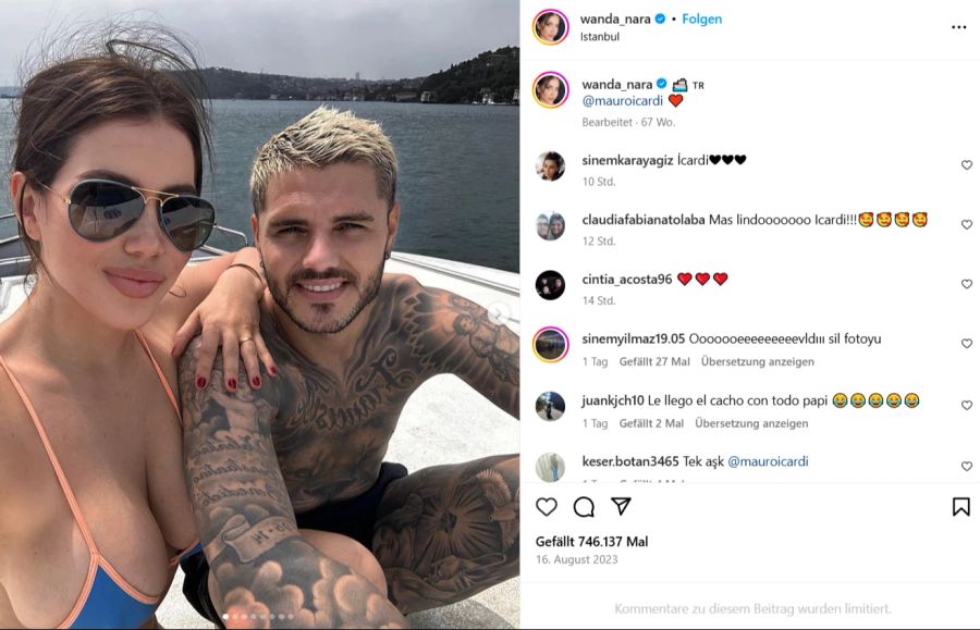 Mauro Icardi war zehn Jahre mit Wanda Nara verheiratet.