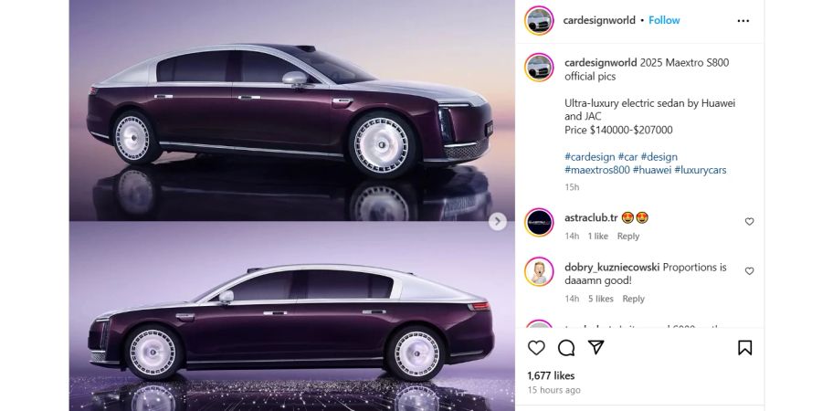 Instagram @cardesignworld, Maextro S800