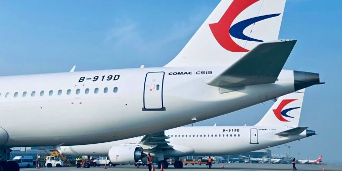 Ein Comac C919 der China Eastern Airlines. Comac C919 China Eastern