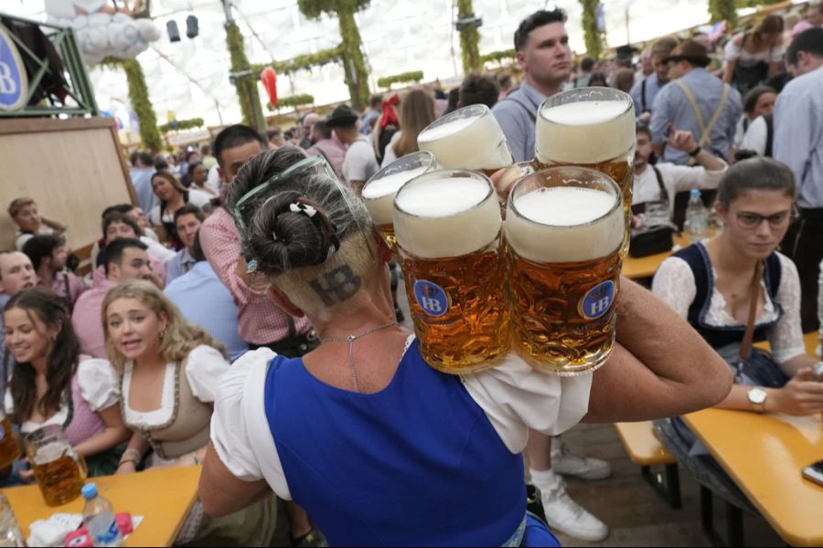 Bier am Oktoberfest in München.