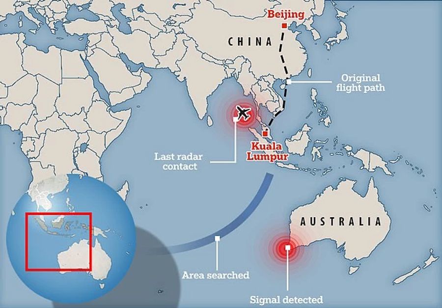 Ein Unterwasser-Mikrofon in West-Australien hat den damaligen Absturz des Fluges MH370 registriert.