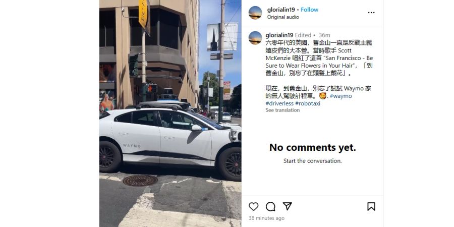 Instagram, autonomes Taxi