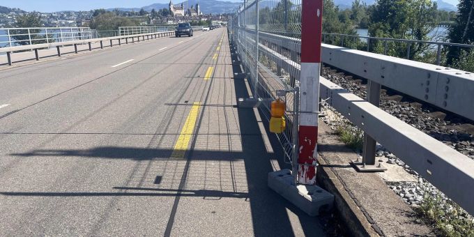 Unfallstell in Rapperswil-Jona. Unfallstell in Rapperswil-Jona.