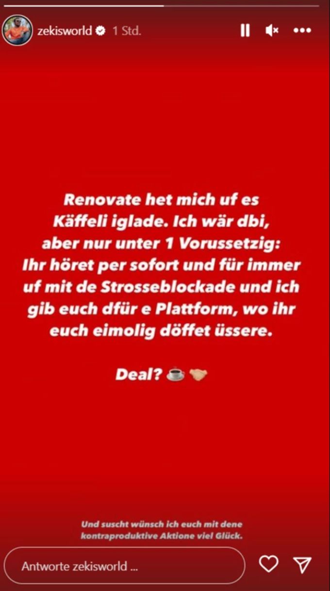 Zeki wurde von Renovate Switzerland auf einen Kaffee eingeladen Instagram Zeki Renovate Switzerland