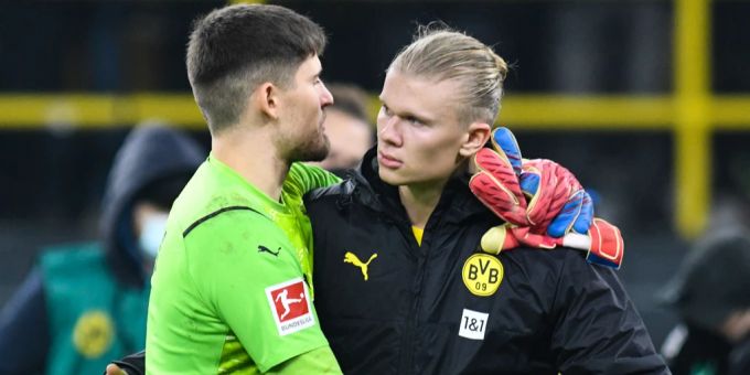 Erling Haaland und Gregor Kobel spielten bis im Sommer zusammen beim BVB, nun treffen sie in der Champions League als Gegner aufeinander. Erling Haaland