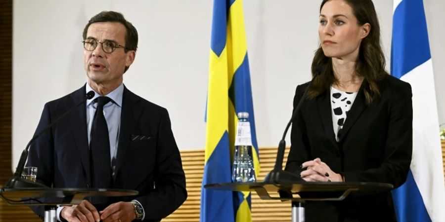 Schwedens Regierungschef Kristersson und Amtskollegin Marin in Helsinki