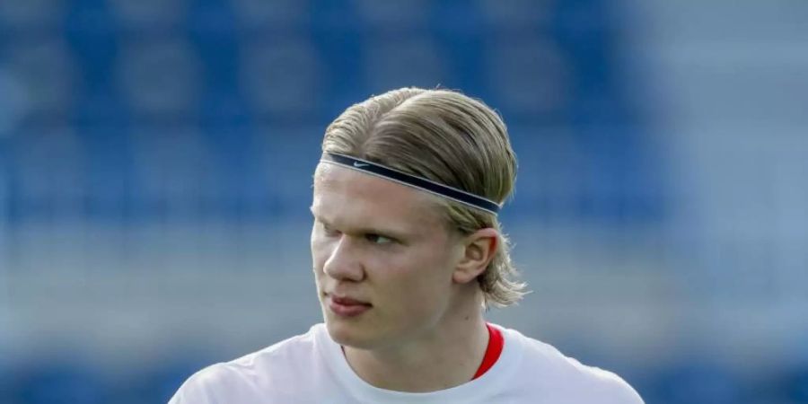 Klare Botschaft: Erling Haaland vor Norwegens Spiel gegen die Türkei. Foto: Fermin Rodriguez/AP/dpa