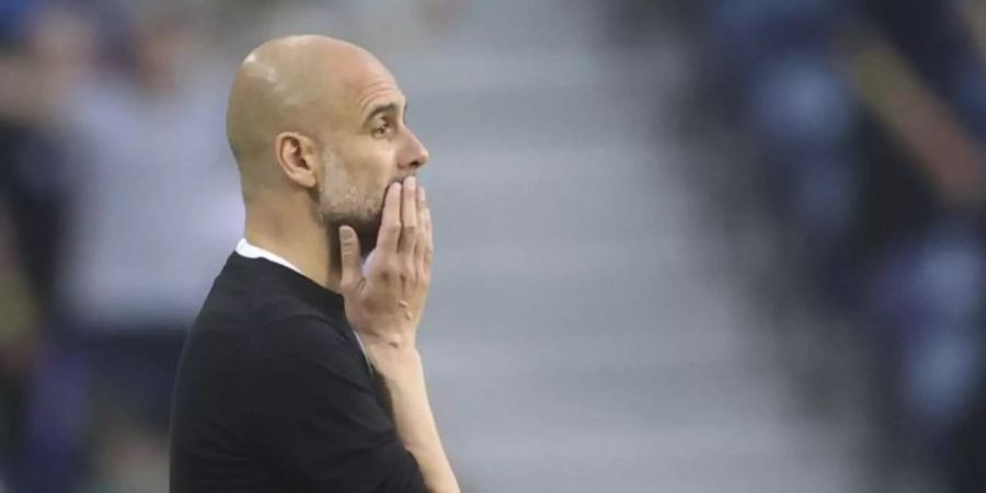 City-Trainer Pep Guardiola überraschte mit seiner Final-Taktik. Foto: Carl Recine/Pool Reuters/AP/dpa