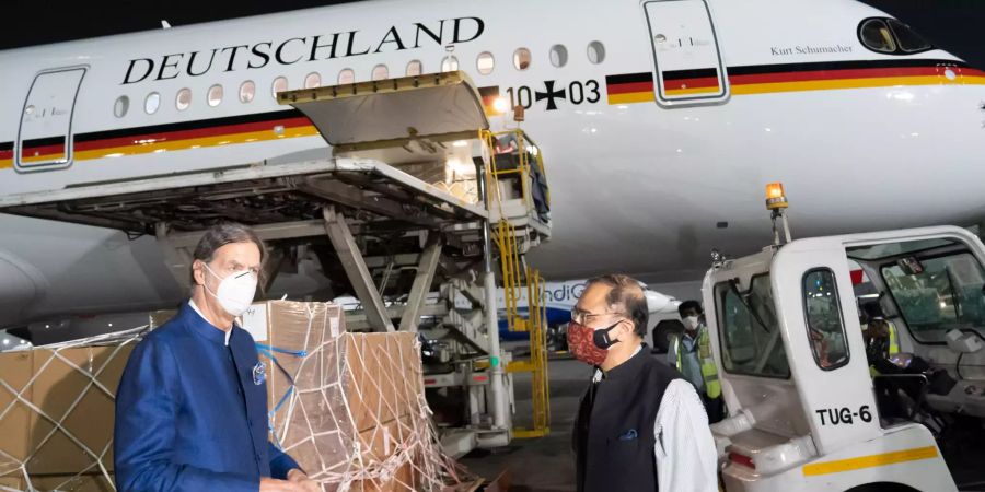 Coronavirus - Bundeswehr-Hilfstransport in Indien angekommen